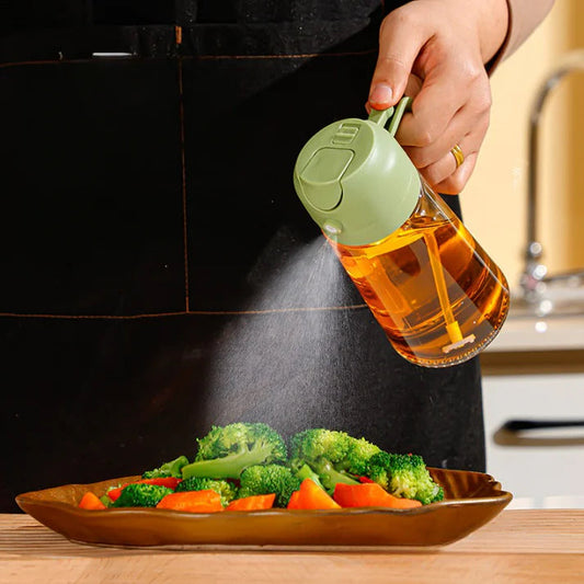 2 in 1 Oil Sprayer & Dispenser Bottle (500ml) With Glass Body