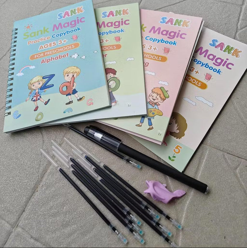 Sank Magic Practice Copybook (4 BOOKS,1 PEN,1 GRIP,10 REFILL)