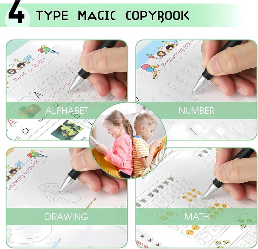 Sank Magic Practice Copybook (4 BOOKS,1 PEN,1 GRIP,10 REFILL)