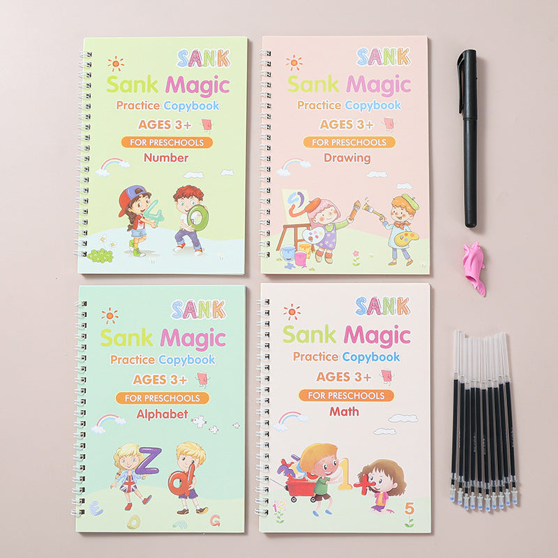 Sank Magic Practice Copybook (4 BOOKS,1 PEN,1 GRIP,10 REFILL)