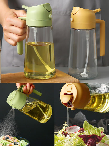 2 in 1 Oil Sprayer & Dispenser Bottle (500ml) With Glass Body