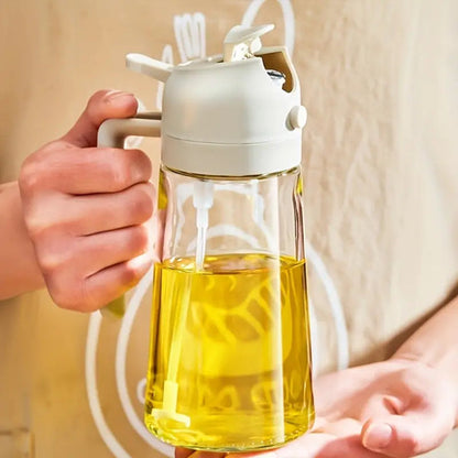 2 in 1 Oil Sprayer & Dispenser Bottle (500ml) With Glass Body