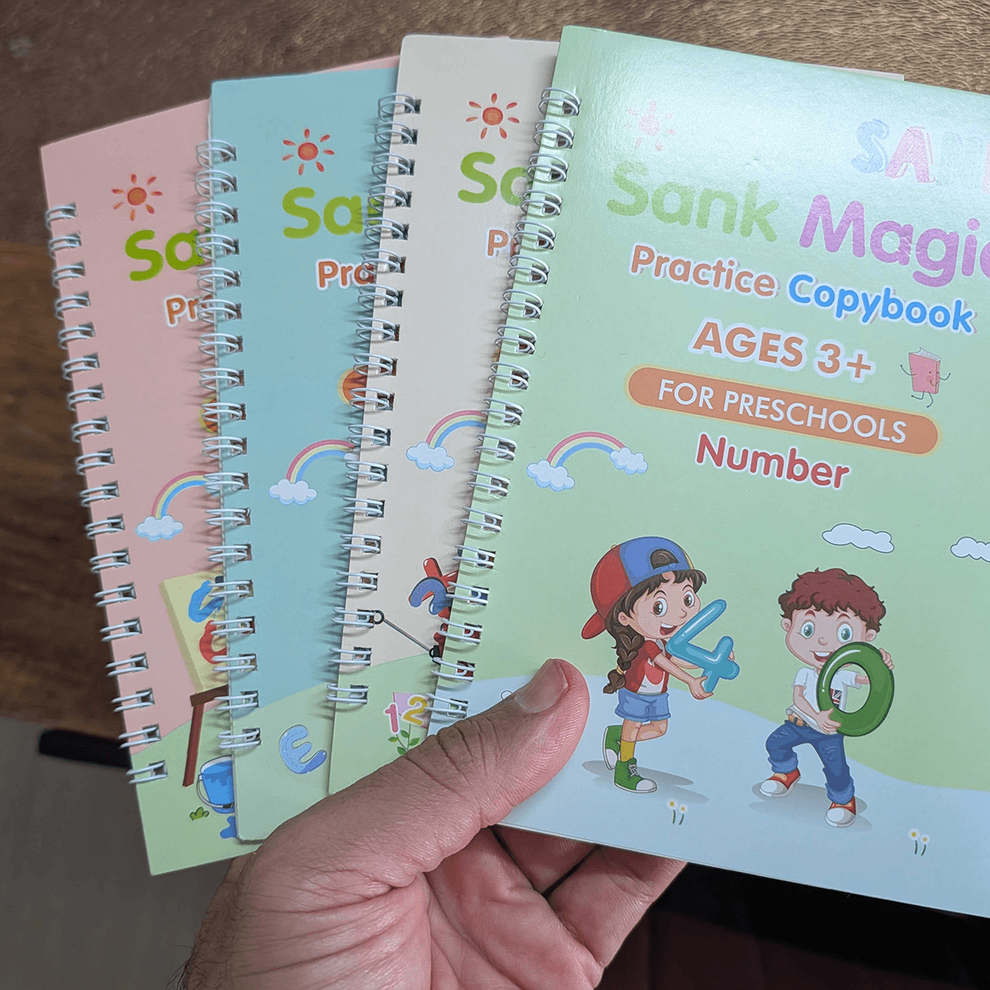 Sank Magic Practice Copybook (4 BOOKS,1 PEN,1 GRIP,10 REFILL) Pack of 1